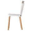 Fabulaxe Modern Plastic Dining Chair Windsor Design with Beech Wood Legs, White QI004223.WT